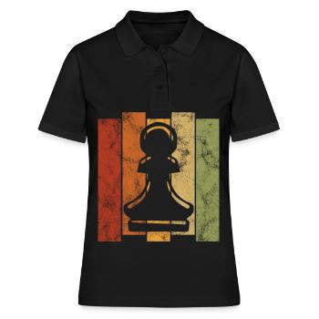 Échecs rétro échecs d’échecs - Polo Femme - noir - Devant - Ailine (174cm)