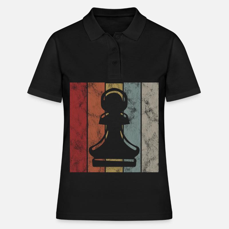 Échecs rétro échecs - Polo Femme - noir