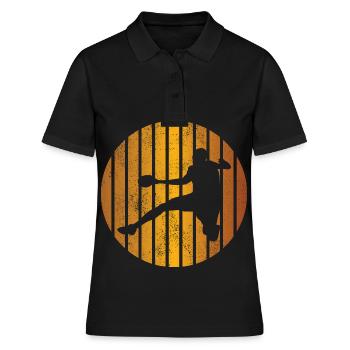 Handball Vintage HandballEr Retro Handball Player - Polo Femme - noir - Devant - Ailine (174cm)
