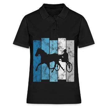 Cheval de trot Chevaux de course de trot Courses de chevaux - Polo Femme - noir - Devant - Ailine (174cm)