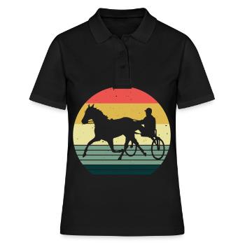 Trotter courses de trot dans un style rétro ou vintage - Polo Femme - noir - Devant - Ailine (174cm)