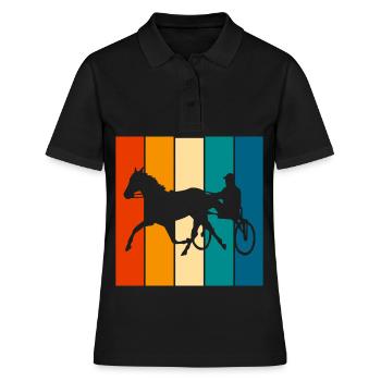 Trotter courses de trot dans un style rétro ou vintage - Polo Femme - noir - Devant - Ailine (174cm)