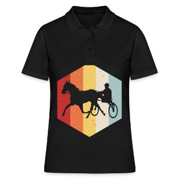 Trotter courses de trot dans un style rétro ou vintage - Polo Femme - noir - Devant - Ailine (174cm)