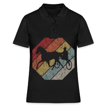 Trotter trotter course de trot dans un style rétro ou vintage - Polo Femme - noir - Devant - Ailine (174cm)