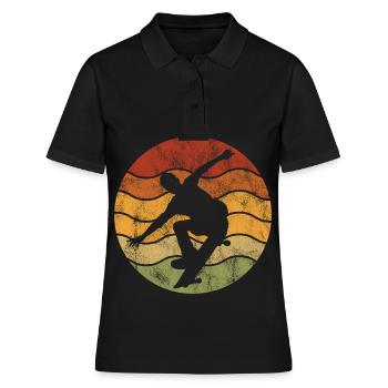 Skateboarder Skateboard Skater Skate Skateing - Polo Femme - noir - Devant - Ailine (174cm)