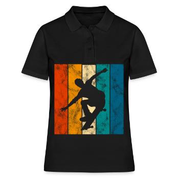Skateboarder Skateboard Skater Skate Skateing - Polo Femme - noir - Devant - Ailine (174cm)