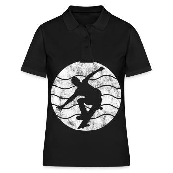 Skateboarder Skateboard Skater Skate Skateing - Polo Femme - noir - Devant - Ailine (174cm)