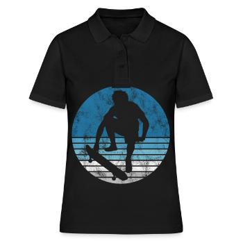 Skateboarder Skateboard Skater Skate Skateing - Polo Femme - noir - Devant - Ailine (174cm)