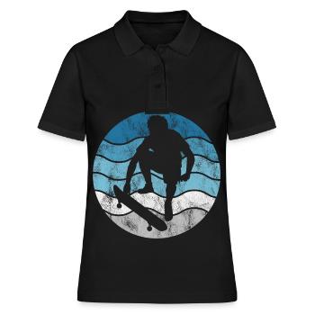 Skateboarder Skateboard Skater Skate Skateing - Polo Femme - noir - Devant - Ailine (174cm)