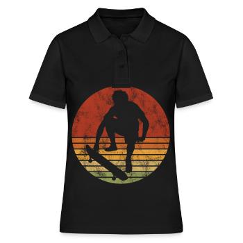Skateboarder Skateboard Skater Skate Skateing - Polo Femme - noir - Devant - Ailine (174cm)