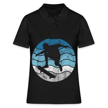 Skateboarder Skateboard Skater Skate Skateing - Women's Polo Shirt - black - Front - Ailine (174cm)