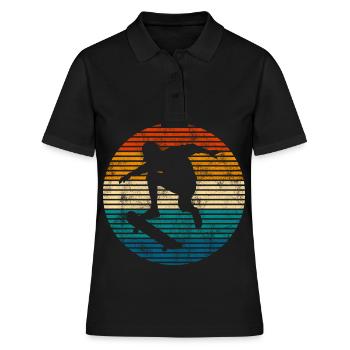 Skateboarder Skateboard Skater Skate Skateing - Women's Polo Shirt - black - Front - Ailine (174cm)