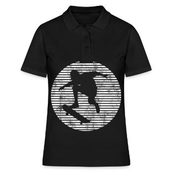 Skateboarder Skateboard Skater Skate Skateing - Women's Polo Shirt - black - Front - Ailine (174cm)
