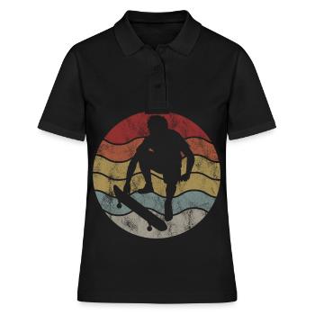 Skateboarder Skateboard Skater Skate Skateing - Women's Polo Shirt - black - Front - Ailine (174cm)