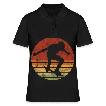 Skateboarder Skateboard Skater Skate Skateing - Women's Polo Shirt - black - Front - Ailine (174cm)