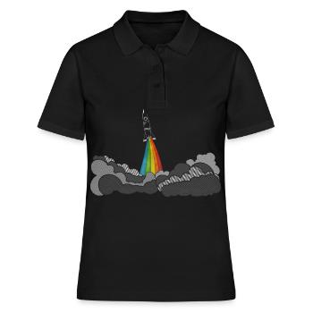 Rocket rakete (space shuttle) - Frauen Polo Shirt - Schwarz - Vorne - Ailine (174cm)