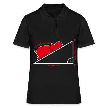 Hippotenuse Pythagoras Mathe Hippo Lehrer Geschenk - Frauen Polo Shirt - Schwarz - Vorne - Ailine (174cm)