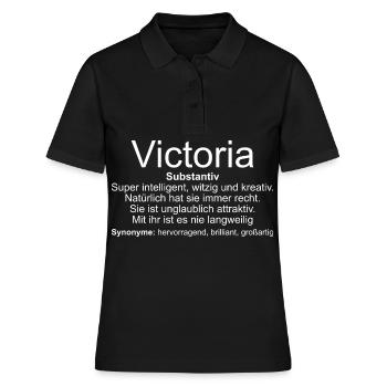 Nom Définition Victoria - Polo Femme - noir - Devant - Ailine (174cm)