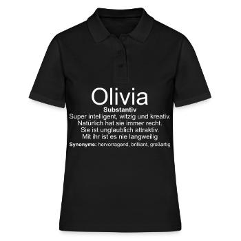 Name Definition Olivia - Frauen Polo Shirt - Schwarz - Vorne - Ailine (174cm)