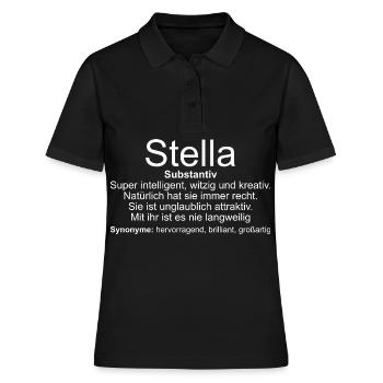 Name Definition Stella - Frauen Polo Shirt - Schwarz - Vorne - Ailine (174cm)