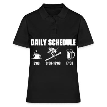 Ski Skifahren Skier - Frauen Polo Shirt - Schwarz - Vorne - Ailine (174cm)