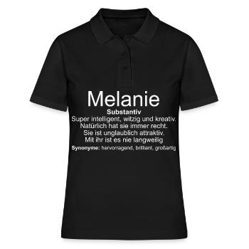Name Definition Melanie - Women's Polo Shirt - black - Front - Ailine (174cm)