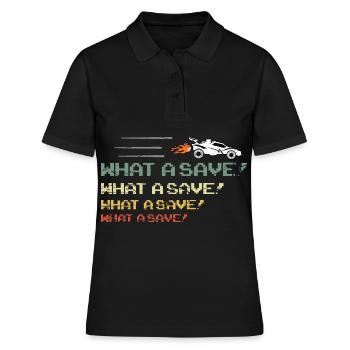 Rocket RC Car League Soccer Retro Vintage - Polo Femme - noir - Devant - Ailine (174cm)