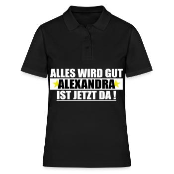 Alexandra Name Vorname Geburtstag - Frauen Polo Shirt - Schwarz - Vorne - Ailine (174cm)