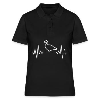 Ente - Frauen Polo Shirt - Schwarz - Vorne - Ailine (174cm)
