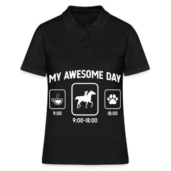 Ma belle journée - Patte de chien - Équitation - - Polo Femme - noir - Devant - Ailine (174cm)