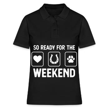 So ready for the weekend - Patte de chien - Hoovy - Polo Femme - noir - Devant - Ailine (174cm)