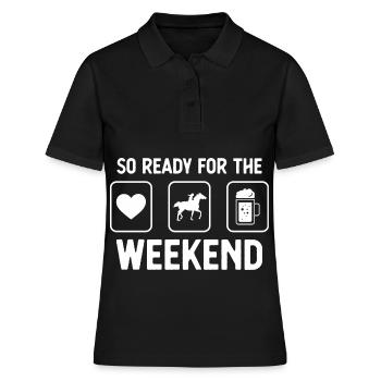 So ready for the weekend - Bière - Équitation - - Polo Femme - noir - Devant - Ailine (174cm)