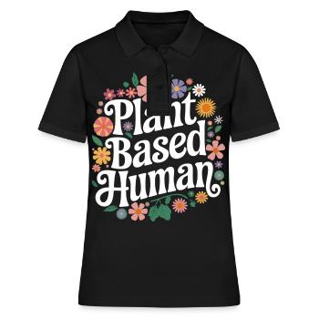 Vegetarian Vegan Veggie Vegetarian - Women's Polo Shirt - black - Front - Ailine (174cm)