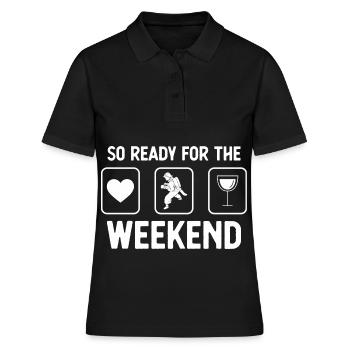 Si prêt pour le week-end - Vin - Feuerwehraut - Polo Femme - noir - Devant - Ailine (174cm)