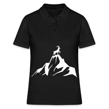 Goat - Mountain - (4) - Women's Polo Shirt - black - Front - Ailine (174cm)