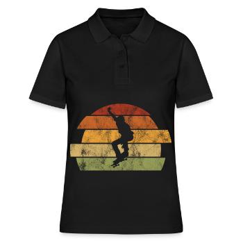 Skateboarder Skateboard Skater Skate Skateing - Polo Femme - noir - Devant - Ailine (174cm)