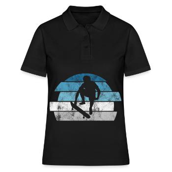 Skateboarder Skateboard Skater Skate Skateing - Polo Femme - noir - Devant - Ailine (174cm)