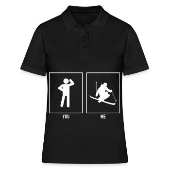 Sie - Ich - Skifahren Extrem - Frauen Polo Shirt - Schwarz - Vorne - Ailine (174cm)