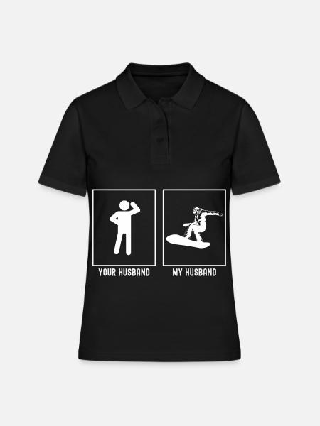 Votre mari - Mon mari - Snowboarding Profi Ve - Polo Femme - noir