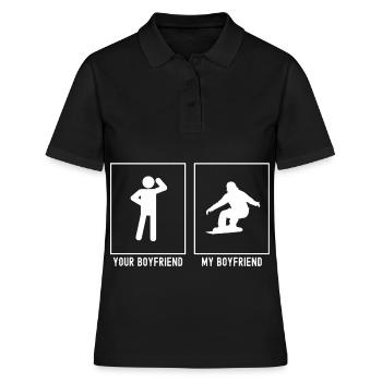 Dein Freund - Mein Freund - Snowboarding nach rech - Frauen Polo Shirt - Schwarz - Vorne - Ailine (174cm)