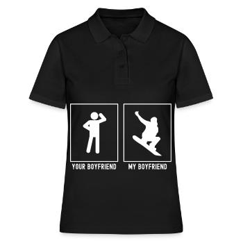 Votre ami - Mon ami - Snowboarding Thumbs ho - Polo Femme - noir - Devant - Ailine (174cm)