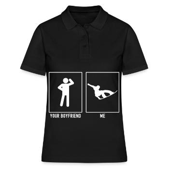 Dein Freund - Ich - Snowboarding Extrem - Frauen Polo Shirt - Schwarz - Vorne - Ailine (174cm)