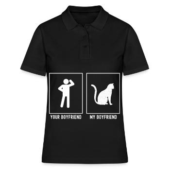 Ton ami - Mon ami - Chat - Polo Femme - noir - Devant - Ailine (174cm)