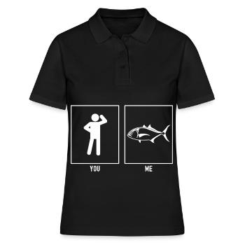 Vous - Moi - Pêche en solo - Polo Femme - noir - Devant - Ailine (174cm)
