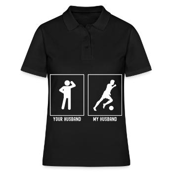 Ihr Ehemann - Mein Ehemann - Fußball Illustration - Frauen Polo Shirt - Schwarz - Vorne - Ailine (174cm)