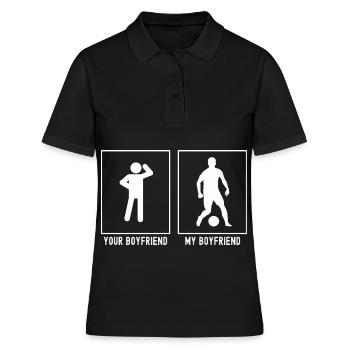 Votre ami - Mon ami - Footballeur Mitte - Polo Femme - noir - Devant - Ailine (174cm)