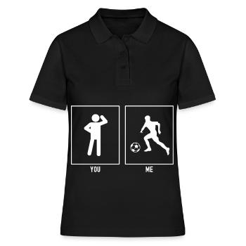 Du - Ich - Fußballkind Links - Frauen Polo Shirt - Schwarz - Vorne - Ailine (174cm)