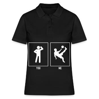 Vous - Moi - Football Flip Kick - Polo Femme - noir - Devant - Ailine (174cm)