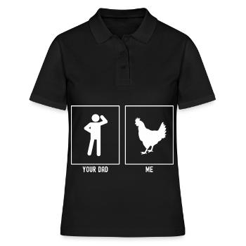 Ton père - Moi - Élevage de poulets - Polo Femme - noir - Devant - Ailine (174cm)