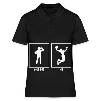 Ton père - Moi - High Slam Dunk - Polo Femme - noir - Devant - Ailine (174cm)